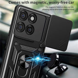 EIDERWOOD Motorola Edge 60 Pro Hybrid Håndverker Deksel m. Magnetisk Kickstand & Cam Slider - Blå