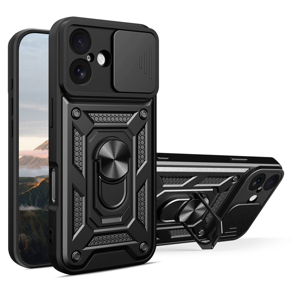 EIDERWOOD iPhone 17 Hybrid Håndverker Deksel m. Kickstand & Cam Slider - Svart