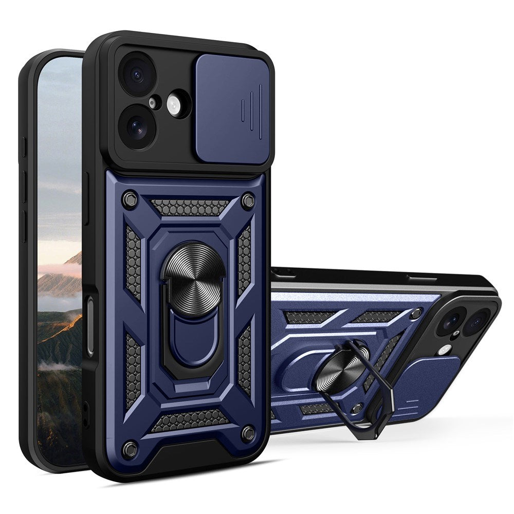 EIDERWOOD iPhone 17 Hybrid Håndverker Deksel m. Kickstand & Cam Slider - Blå
