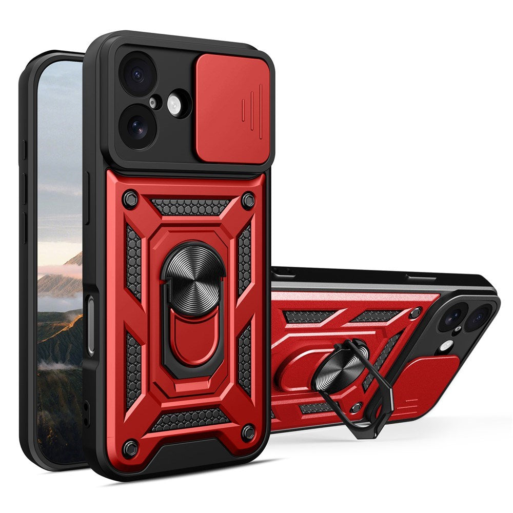 EIDERWOOD iPhone 17 Hybrid Håndverker Deksel m. Kickstand & Cam Slider - Rød