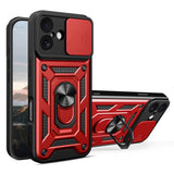 EIDERWOOD iPhone 17 Hybrid Håndverker Deksel m. Kickstand & Cam Slider - Rød
