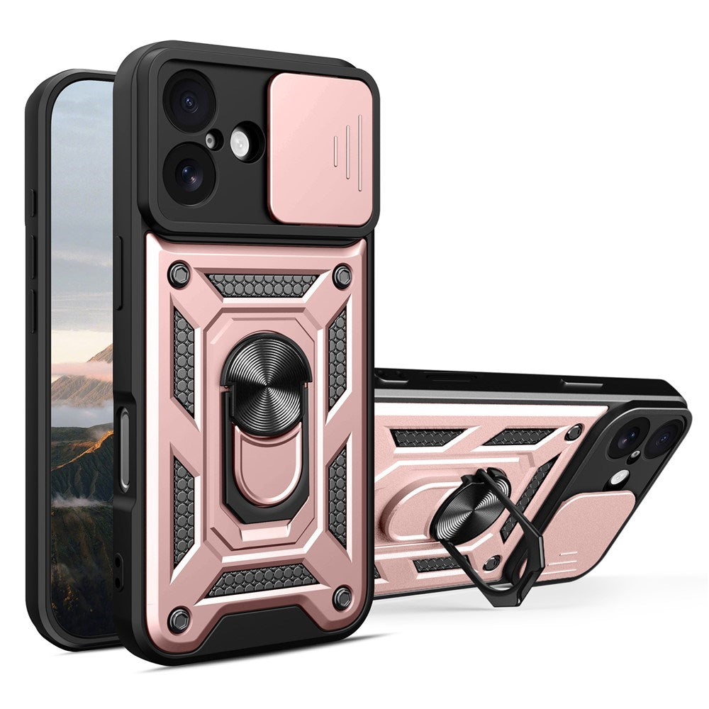 EIDERWOOD iPhone 17 Hybrid Håndverker Deksel m. Kickstand & Cam Slider - Rosegull