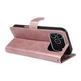 EIDERWOOD iPhone 17 Pro Deksel i Kunstskinn med Lommebok & Stropp - Rose Gold