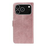 EIDERWOOD iPhone 17 Pro Deksel i Kunstskinn med Lommebok & Stropp - Rose Gold