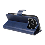 EIDERWOOD iPhone 17 Pro Deksel i Kunstskinn med Lommebok & Stropp - Blå