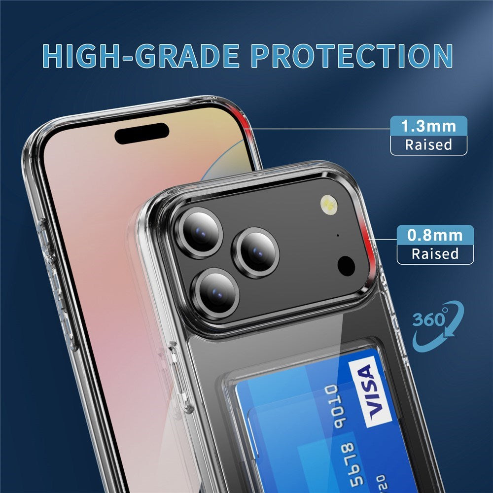 iPhone 18 Pro / 17 Pro EIDERWOOD Hybrid Plast Deksel m. Kortlomme - Gjennomsiktig