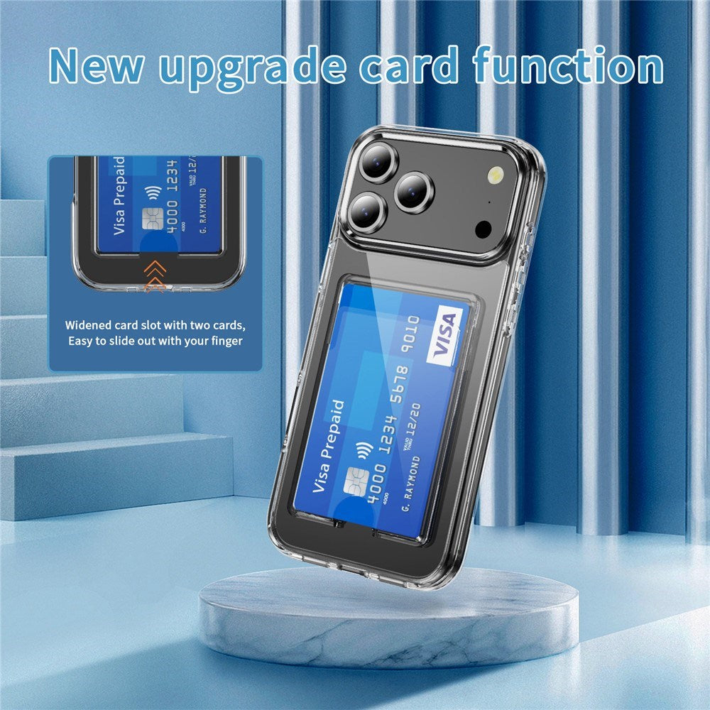 iPhone 18 Pro Max / 17 Pro Max EIDERWOOD Hybrid Plast Deksel m. Kortlomme - Gjennomsiktig