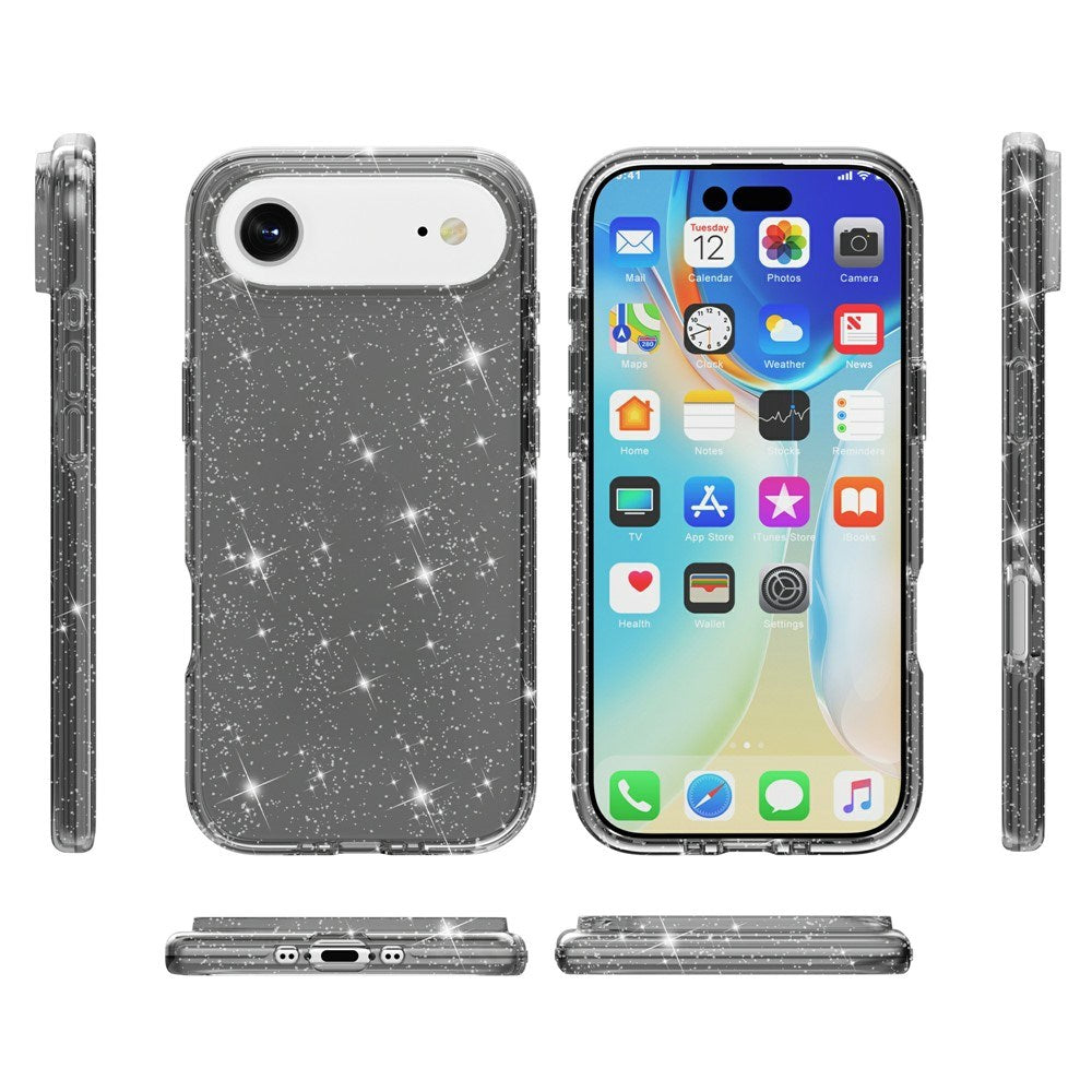 EIDERWOOD iPhone Air Hybrid Plast Deksel - Svart Glitter