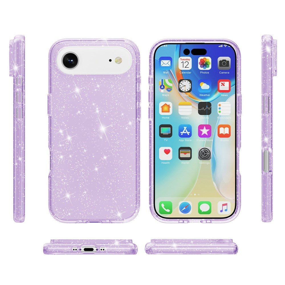EIDERWOOD iPhone Air Hybrid Plast Deksel - Lilla Glitter