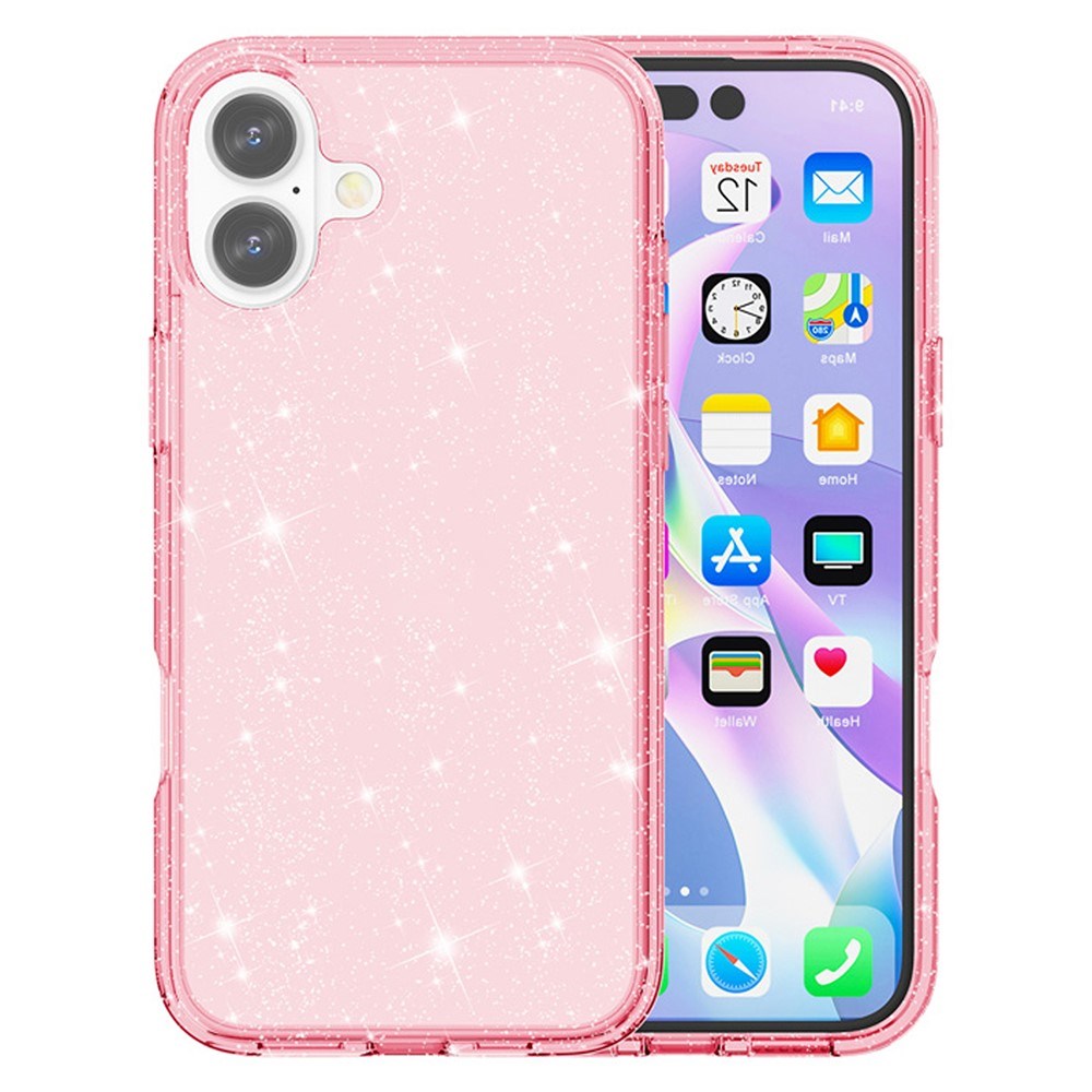 EIDERWOOD iPhone 17 Hybrid Plast Deksel - Rosa Glitter