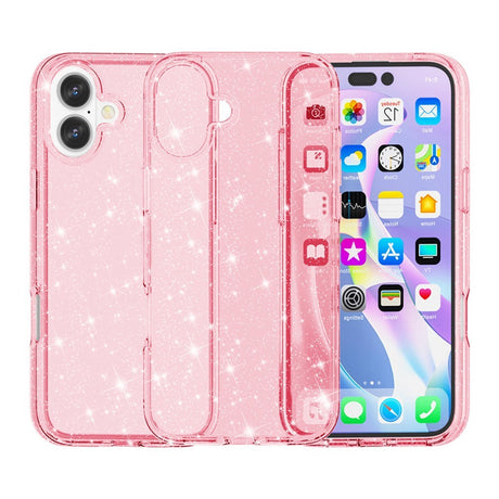 EIDERWOOD iPhone 17 Hybrid Plast Deksel - Rosa Glitter
