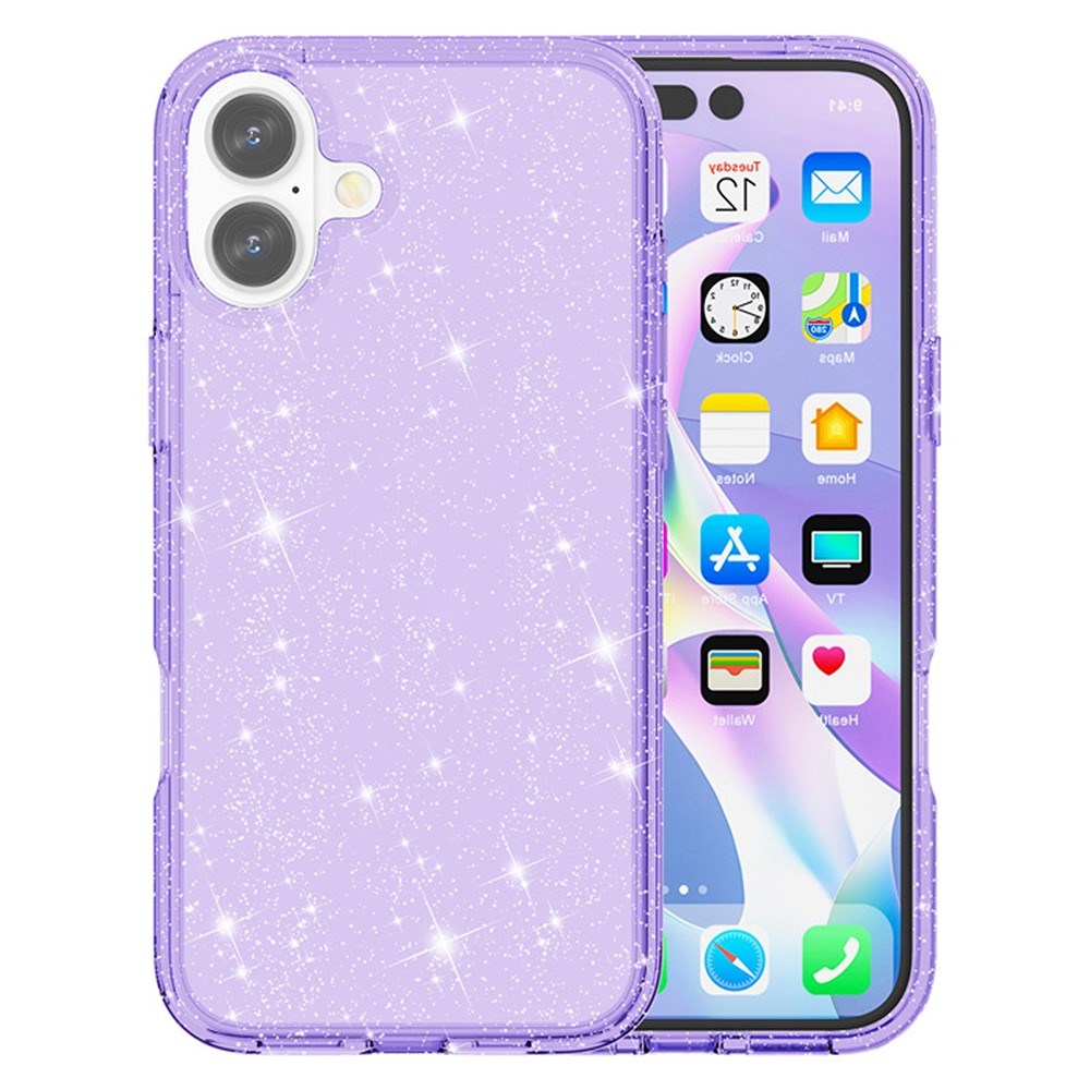 EIDERWOOD iPhone 17 Hybrid Plast Deksel - Lilla Glitter