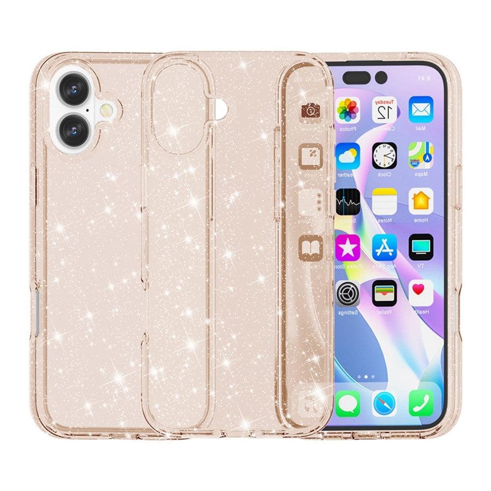 EIDERWOOD iPhone 17 Hybrid Plast Deksel - Gull Glitter