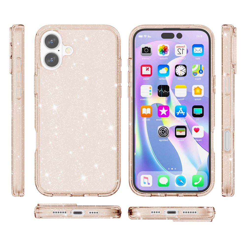 EIDERWOOD iPhone 17 Hybrid Plast Deksel - Gull Glitter