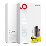 NORTHJO iPhone 17 3-i-1 Beskyttelsessett m. Fleksibelt Plast Deksel / Herdet Skjermbeskyttelsesglass / Kameralinsebeskytterglass - Gjennomsiktig