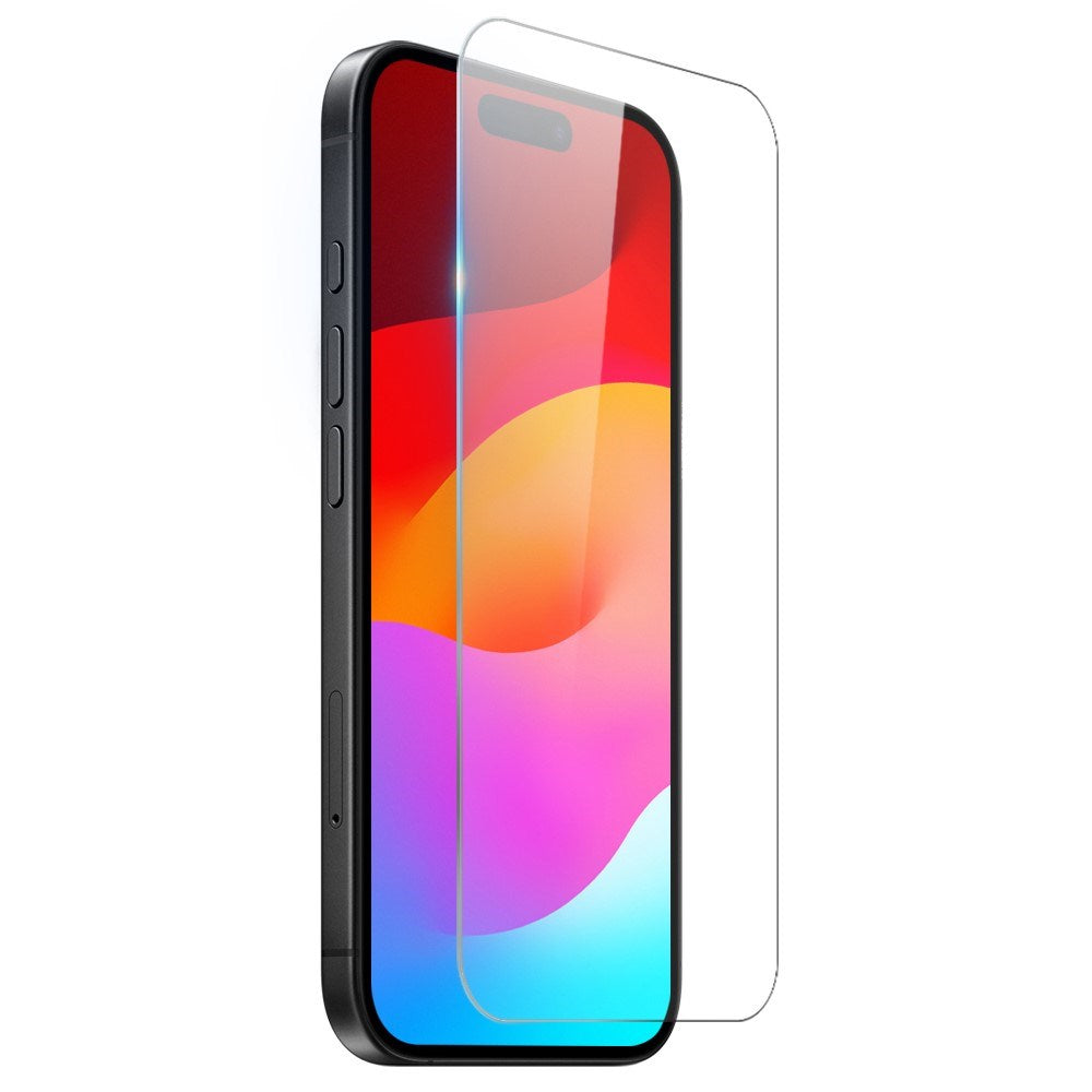 NORTHJO iPhone 17 2-i-1 Beskyttelsessett m. Støtabsorberende Fleksibelt Plast Deksel & Herdet Skjermbeskyttelsesglass - Gjennomsiktig