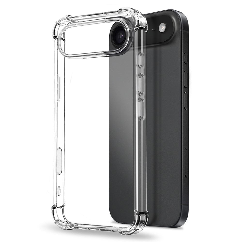 NORTHJO iPhone Air 2-i-1 Beskyttelsessett m. Støtabsorberende Fleksibelt Plast Deksel & Herdet Skjermbeskyttelsesglass - Gjennomsiktig