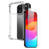 NORTHJO iPhone 17 Pro 2-i-1 Beskyttelsessett m. Støtabsorberende Fleksibelt Plast Deksel & Herdet Skjermbeskyttelsesglass - Gjennomsiktig