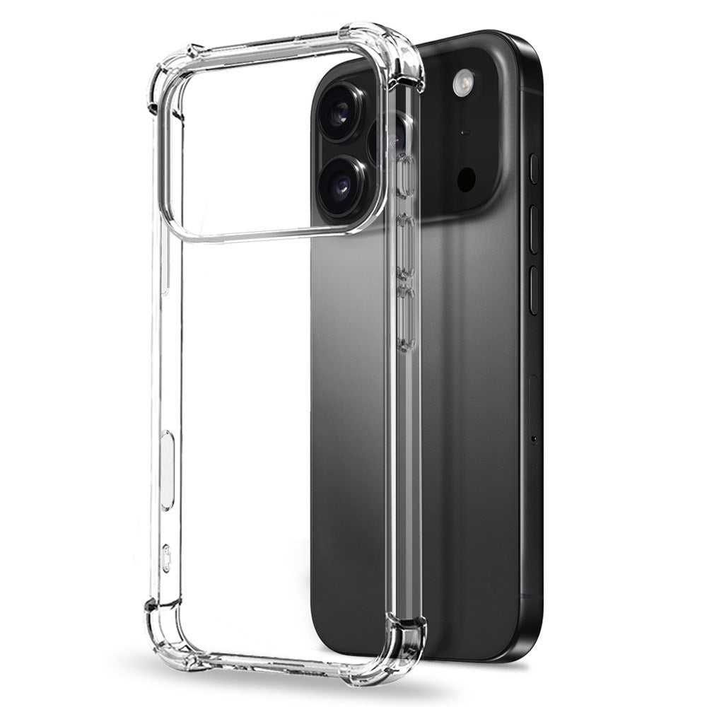 NORTHJO iPhone 17 Pro Max 2-i-1 Beskyttelsessett m. Støtabsorberende Fleksibelt Plast Deksel & Herdet Skjermbeskyttelsesglass - Gjennomsiktig