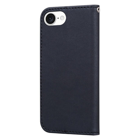 iPhone 17e / 16e Kunstskinn Flip Deksel m. Figur - Svart