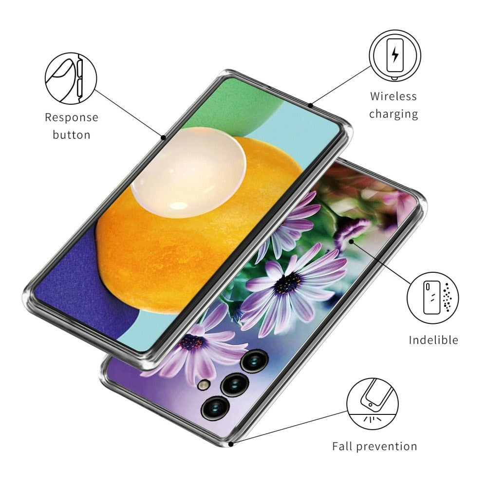 Samsung Galaxy A14 (5G) Plast Deksel m. Motiv - Lilla Blomst