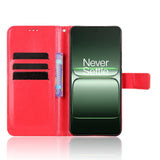 EIDERWOOD OnePlus Nord CE5 Kunstskinn Flip Deksel m. Strop - Rød