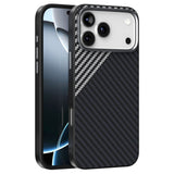 iPhone 18 Pro / 17 Pro ABEEL Hybrid Deksel med Karbonfibertekstur - MagSafe Kompatibel - Svart / Sølv