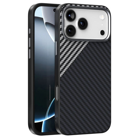 iPhone 18 Pro / 17 Pro ABEEL Hybrid Deksel med Karbonfibertekstur - MagSafe Kompatibel - Svart / Sølv