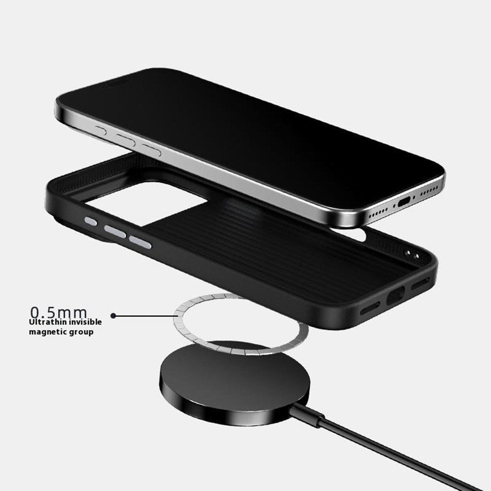 iPhone 18 Pro / 17 Pro ABEEL Hybrid Deksel med Karbonfibertekstur - MagSafe Kompatibel - Svart / Sølv