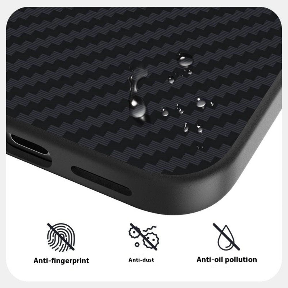 iPhone 18 Pro / 17 Pro ABEEL Hybrid Deksel med Karbonfibertekstur - MagSafe Kompatibel - Svart / Rød
