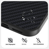 iPhone 18 Pro / 17 Pro ABEEL Hybrid Deksel med Karbonfibertekstur - MagSafe Kompatibel - Svart / Rød
