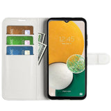 Samsung Galaxy A14 (5G) PU Litchi Skin Flip Deksel med Lommebok - Hvit