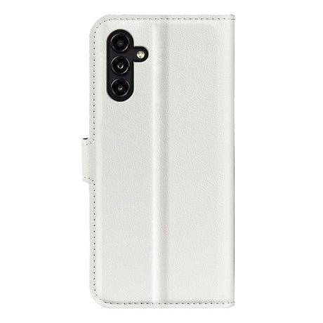 Samsung Galaxy A14 (5G) PU Litchi Skin Flip Deksel med Lommebok - Hvit