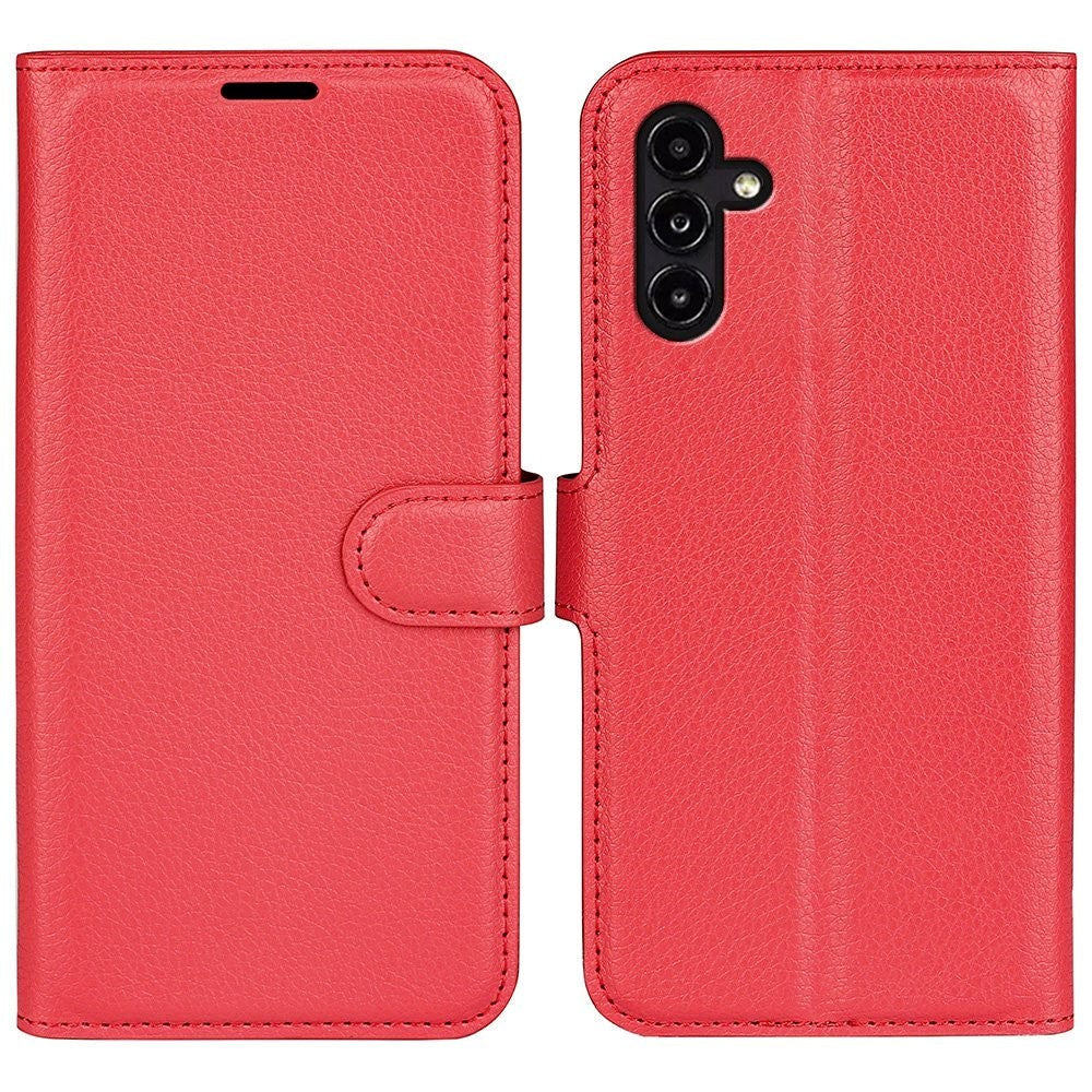 Samsung Galaxy A14 (5G) PU Litchi Skin Flip Deksel med Lommebok - Rød