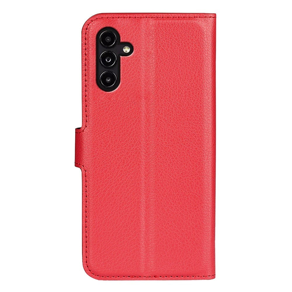 Samsung Galaxy A14 (5G) PU Litchi Skin Flip Deksel med Lommebok - Rød