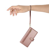 EIDERWOOD iPhone Air Flip Deksel med Kortholder / Glidelåslomme / Stropp - Rose Gold