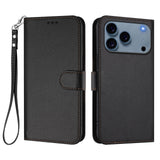 iPhone 18 Pro Max / 17 Pro Max EIDERWOOD Kunstskinn Flip Deksel m. Stropp - Svart