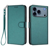 iPhone 18 Pro Max / 17 Pro Max EIDERWOOD Kunstskinn Flip Deksel m. Stropp - Grønn