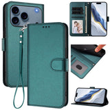 iPhone 18 Pro Max / 17 Pro Max EIDERWOOD Kunstskinn Flip Deksel m. Stropp - Grønn