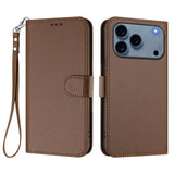 iPhone 18 Pro Max / 17 Pro Max EIDERWOOD Kunstskinn Flip Deksel m. Stropp - Brun