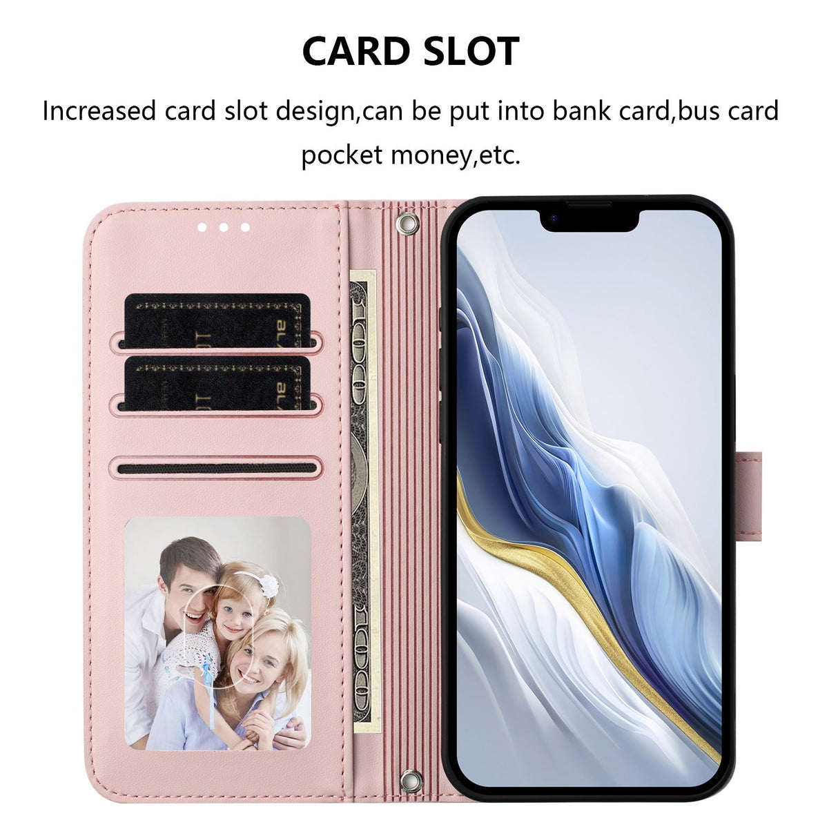 iPhone 18 Pro Max / 17 Pro Max EIDERWOOD Kunstskinn Flip Deksel m. Stropp - Rosa