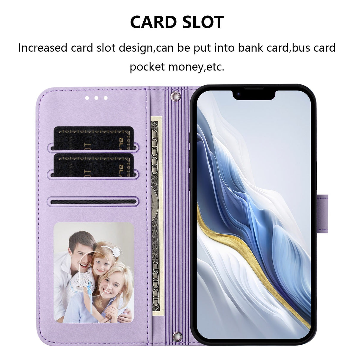 iPhone 18 Pro Max / 17 Pro Max EIDERWOOD Kunstskinn Flip Deksel m. Stropp - Lyslilla
