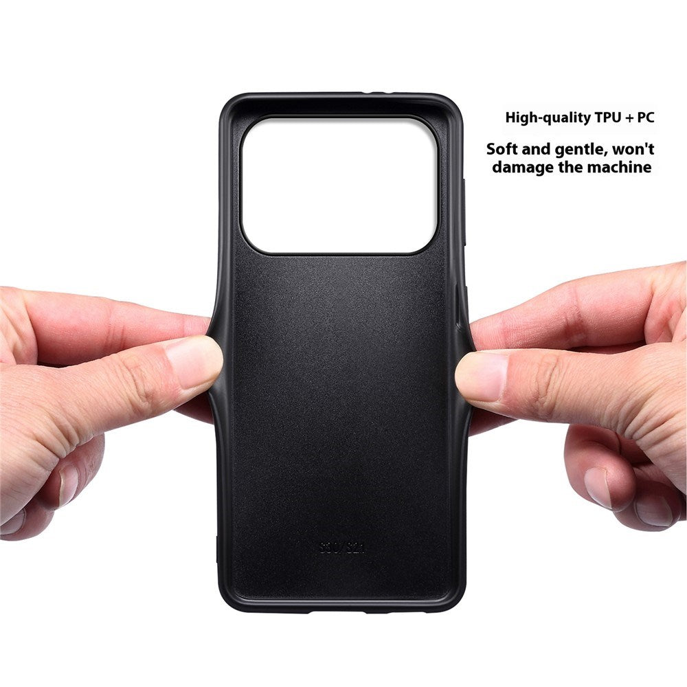 EIDERWOOD iPhone 17 Pro Hybrid Plast Deksel med Skinntekstur – Svart