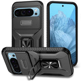 Google Pixel 11 Pro / 11 / 10 Pro / 10 / 9 Pro / 9 EIDERWOOD Håndverkerdeksel med 360 Graders Roterbar Støtte - Svart
