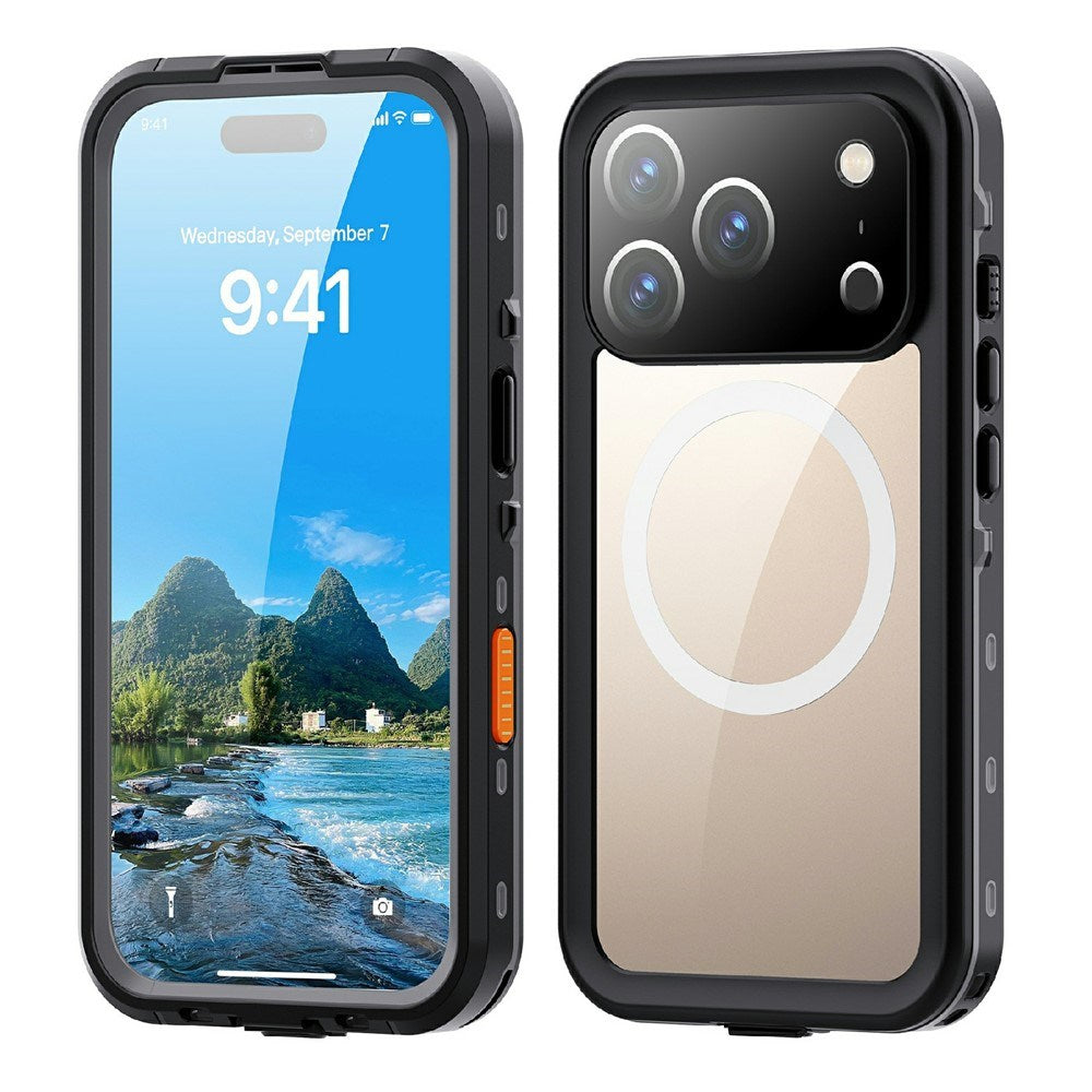 EIDERWOOD iPhone 17 Pro Vanntett Håndverker Deksel m. Skjermbeskytter & Stropp - MagSafe Kompatibel - Svart