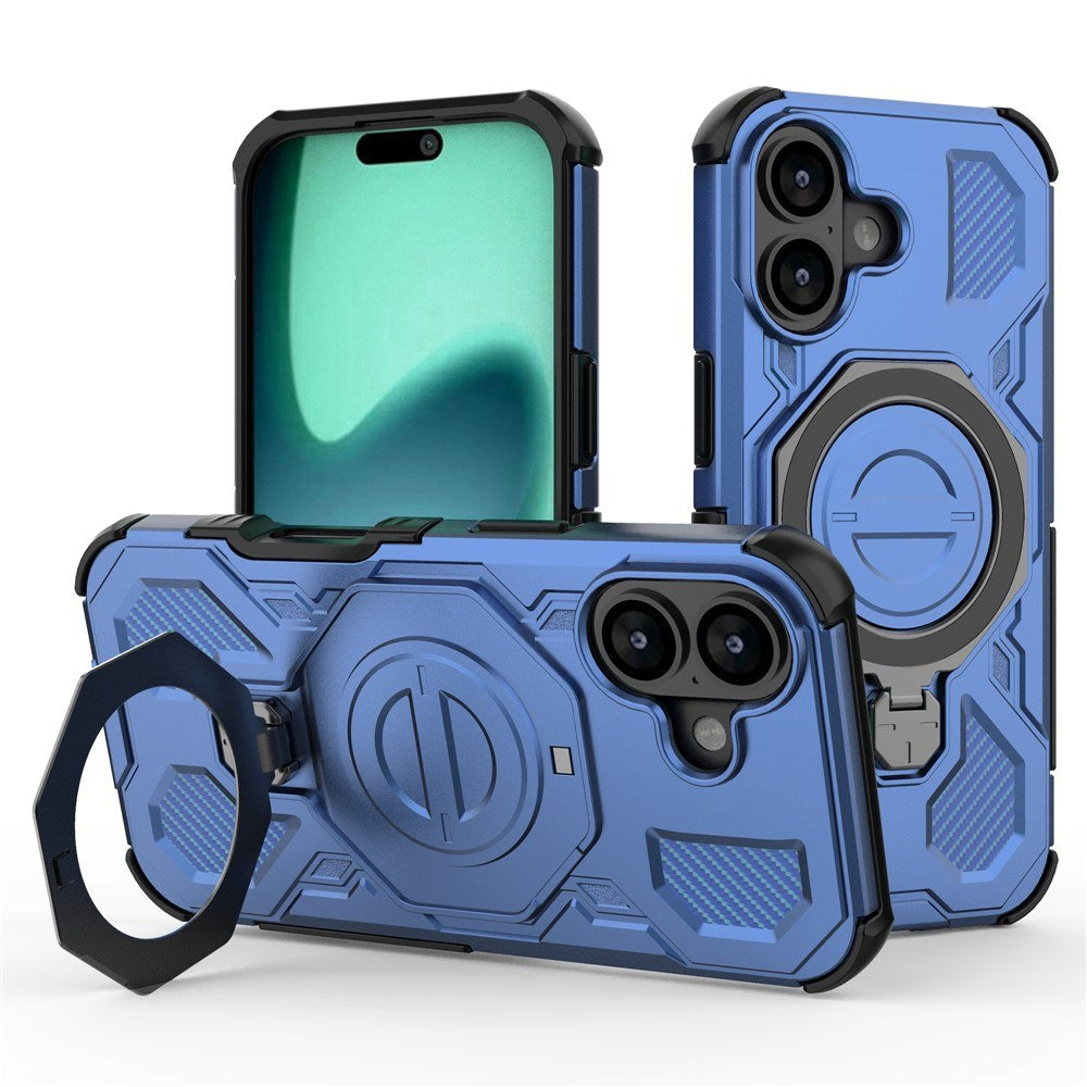 EIDERWOOD iPhone 17 Håndverkerdeksel med Magnetisk Kickstand – MagSafe Kompatibel – Blå