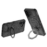EIDERWOOD iPhone 17 Håndverkerdeksel med Magnetisk Kickstand – MagSafe Kompatibel – Svart
