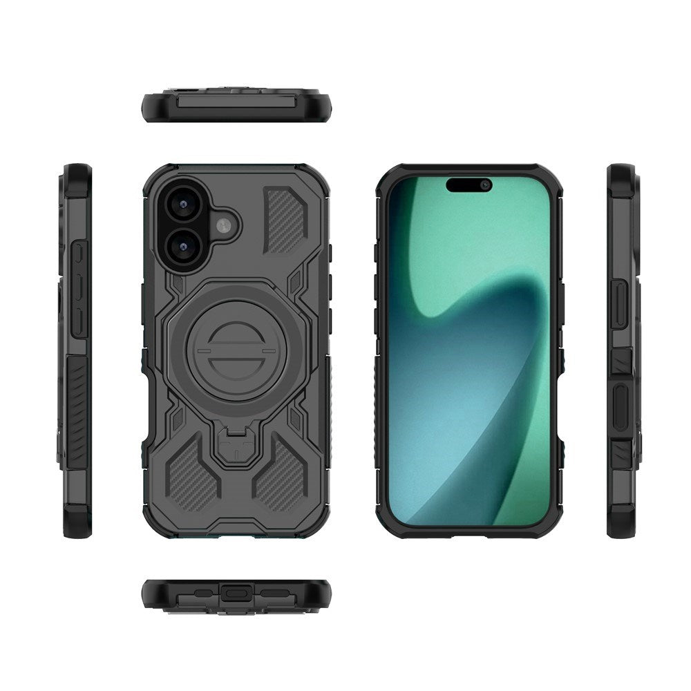 EIDERWOOD iPhone 17 Håndverkerdeksel med Magnetisk Kickstand – MagSafe Kompatibel – Svart