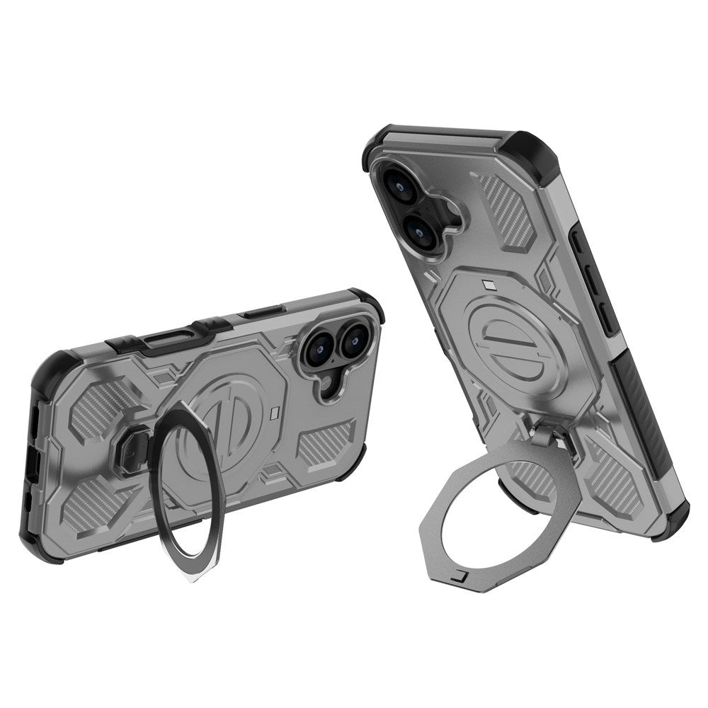 EIDERWOOD iPhone 17 Håndverkerdeksel med Magnetisk Kickstand – MagSafe Kompatibel – Grå