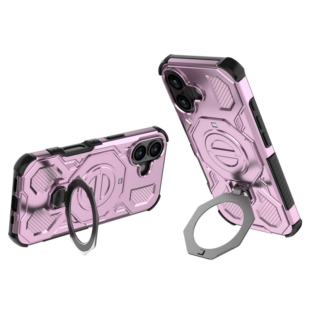 EIDERWOOD iPhone 17 Håndverkerdeksel med Magnetisk Kickstand – MagSafe Kompatibel – Rosa